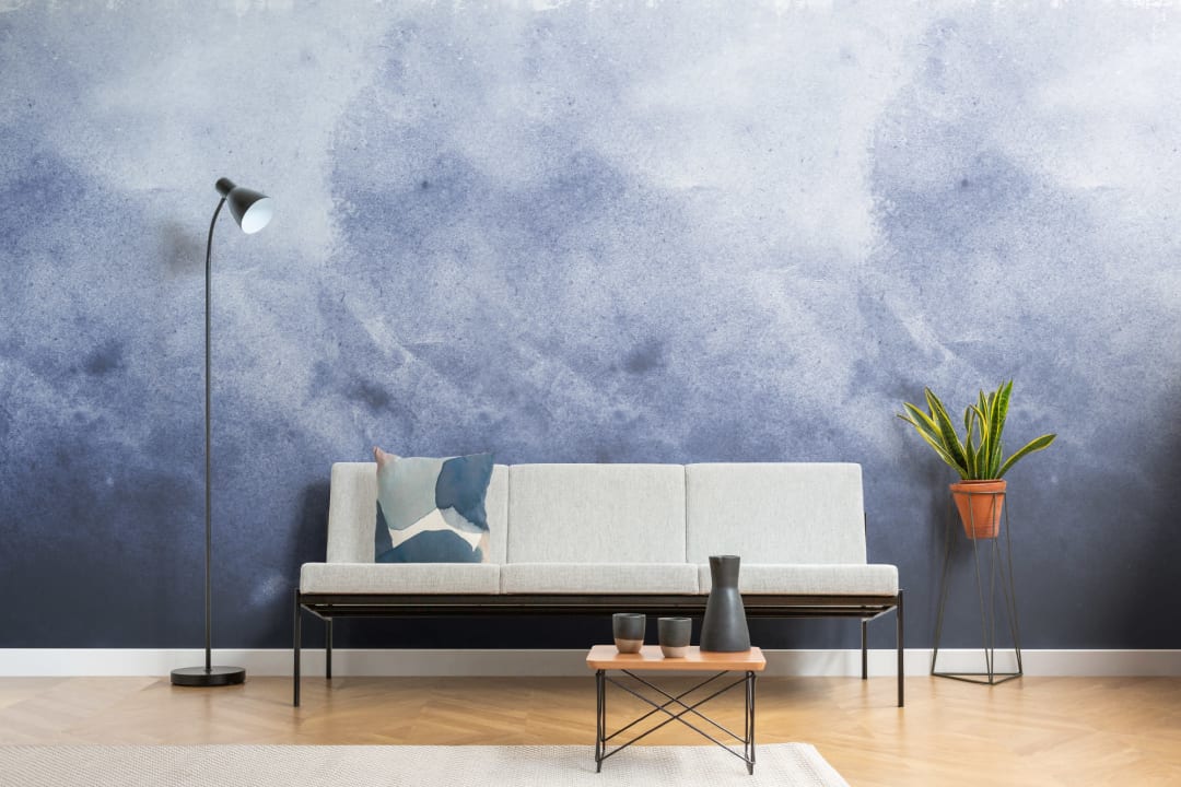 Grunge Royal Paint Watercolor Wallpaper Mural