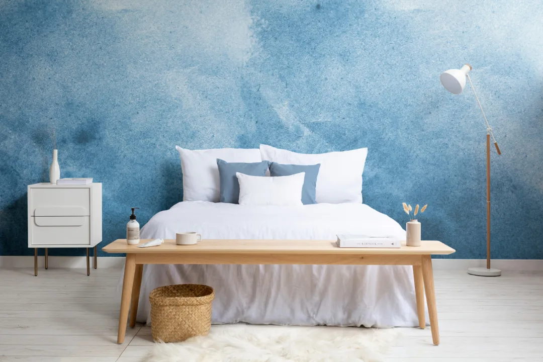 Albastru Grunge acuarelă Paint Wallpaper Mural