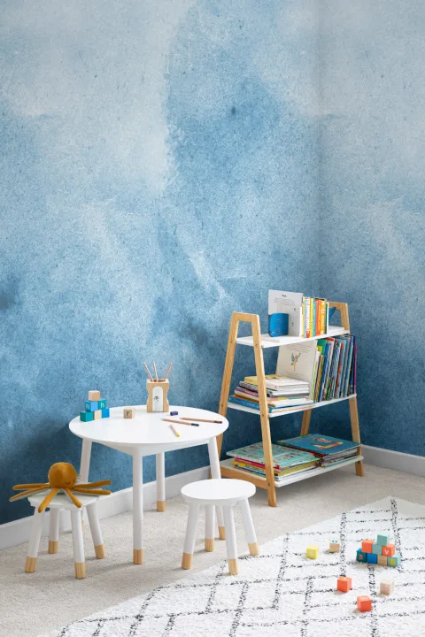 Blue Grunge Watercolor Paint Wallpaper Mural
