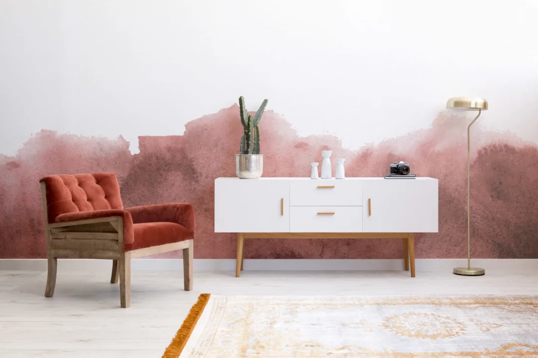 Red Grunge Fading Paint Wallpaper Mural