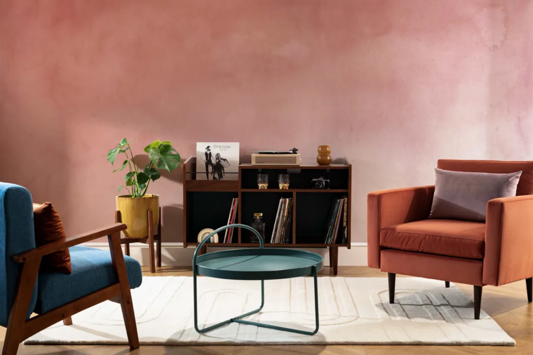 Red Grunge Watercolor Paint Wallpaper Mural
