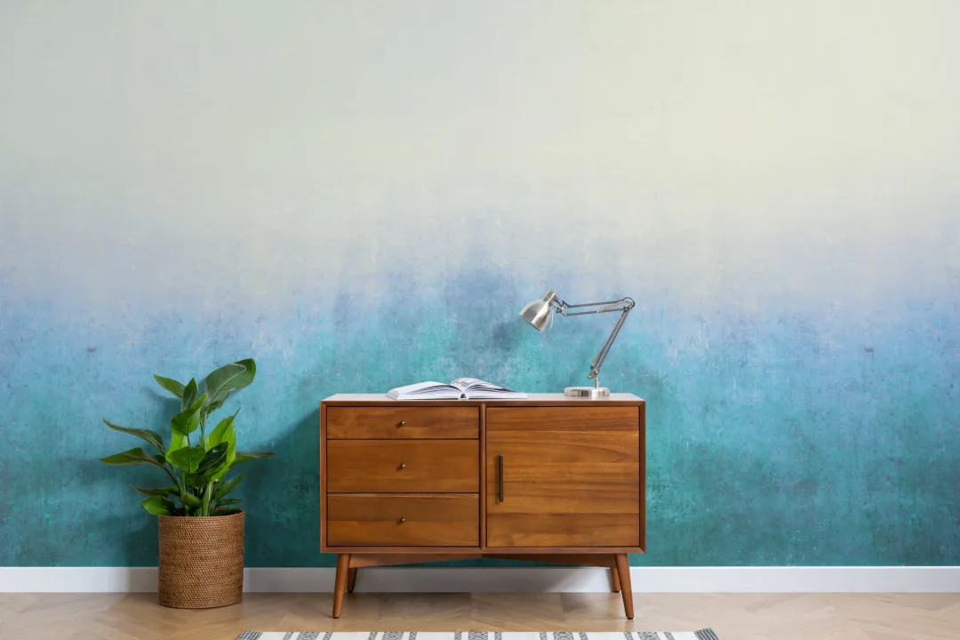 Blue Grunge Ombre Wallpaper Mural