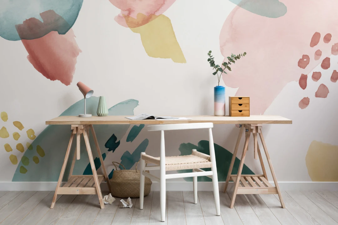 Multi-colorat Abstract acuarelă perie Strokes Wallpaper Mural