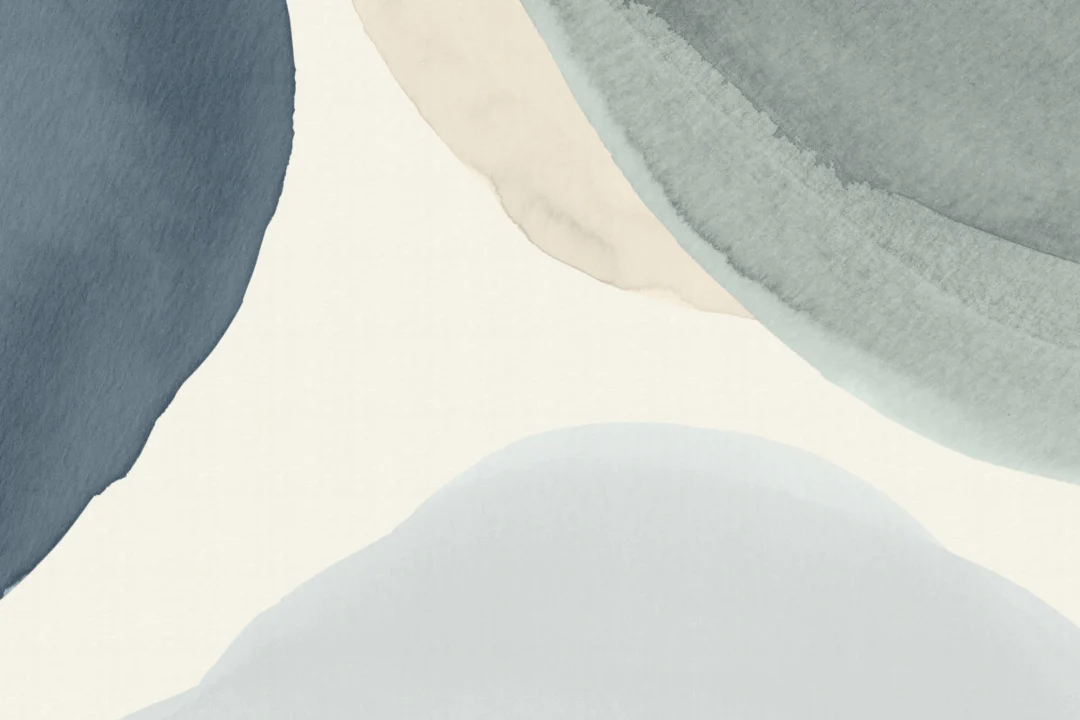 Abstract Blue Shapes Watercolor Mural