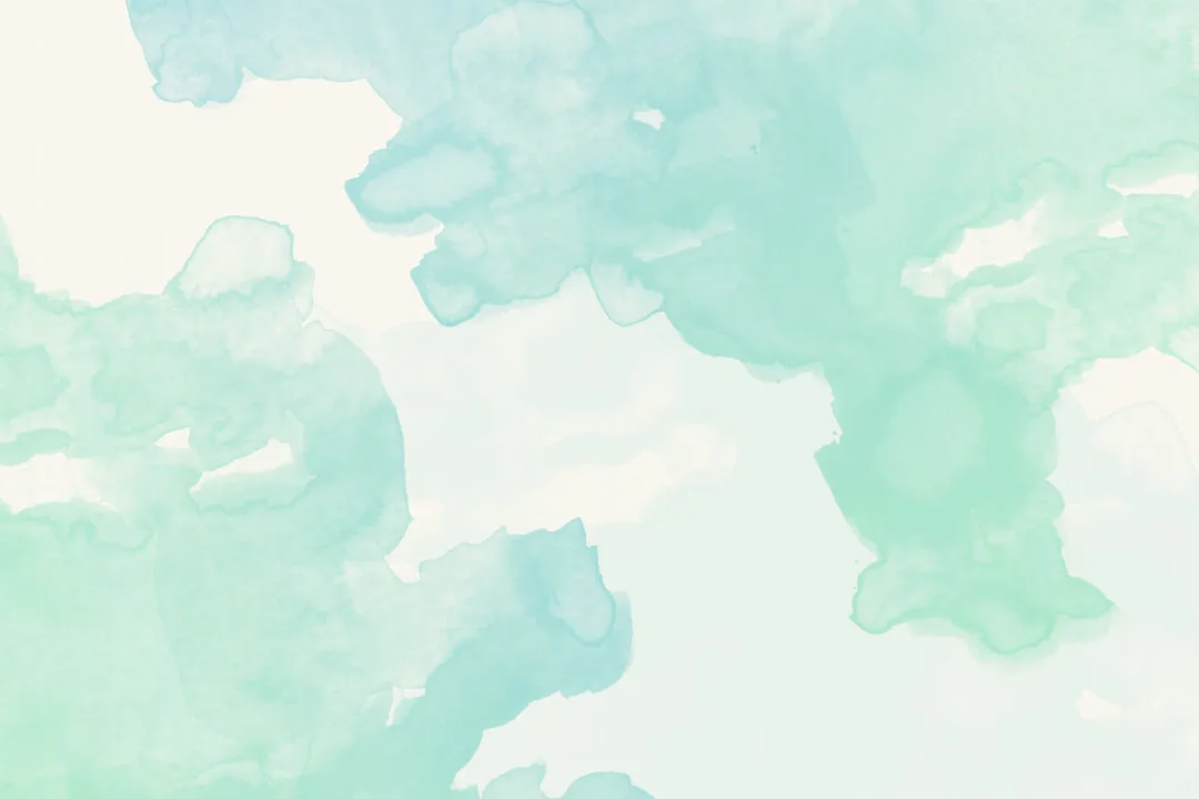 Pastel Green & Blue Ombre Watercolor Inkspill Wall Mural