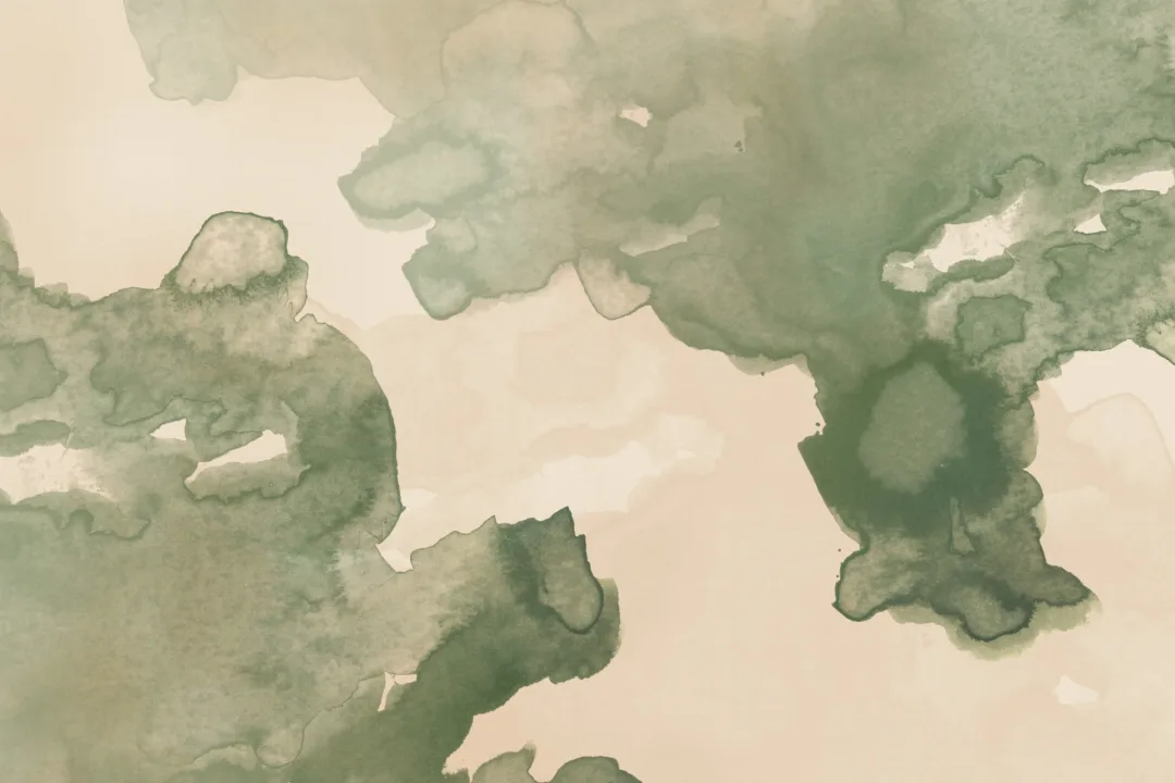 Sage Green Ombre Watercolor Inkspill Wall Mural