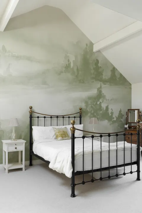Sage Watercolor Forest Nature Wall Mural