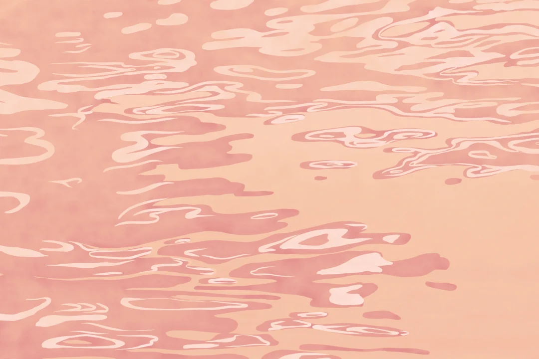 Peach Hand Painted Water Rippling Effect Mural