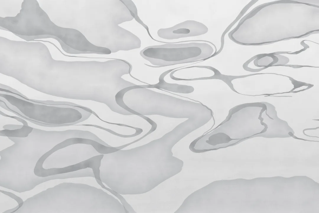 Gray Hand Painted Water Swirl Mural