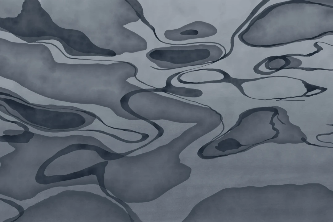 Navy Hand Painted Water Swirl Mural