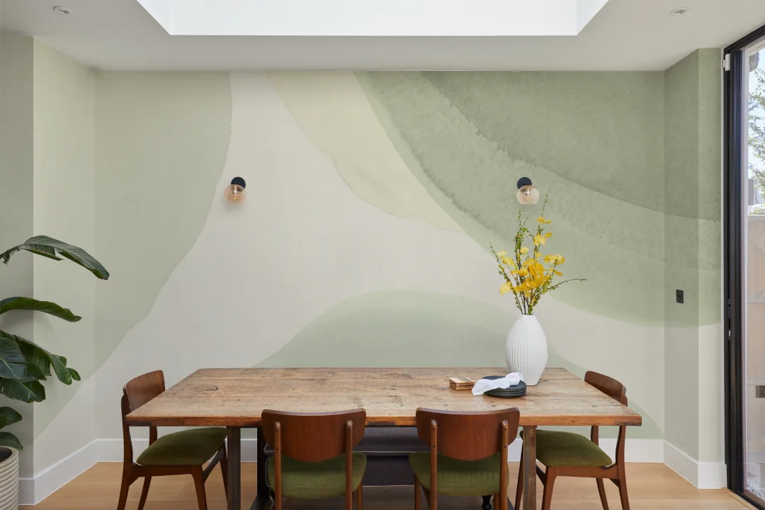 Grön lugnande akvarellformer Abstrakt mural-tapeter