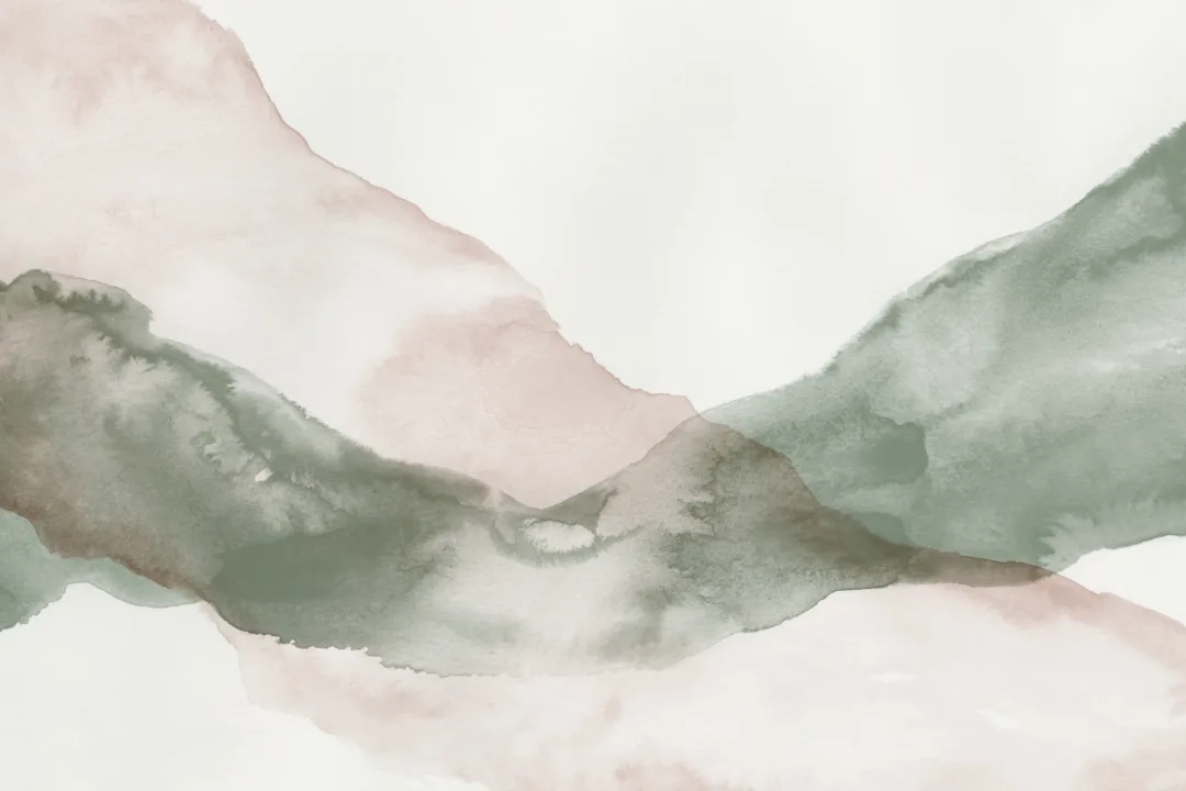 Green Rippling Abstract Watercolor Mural