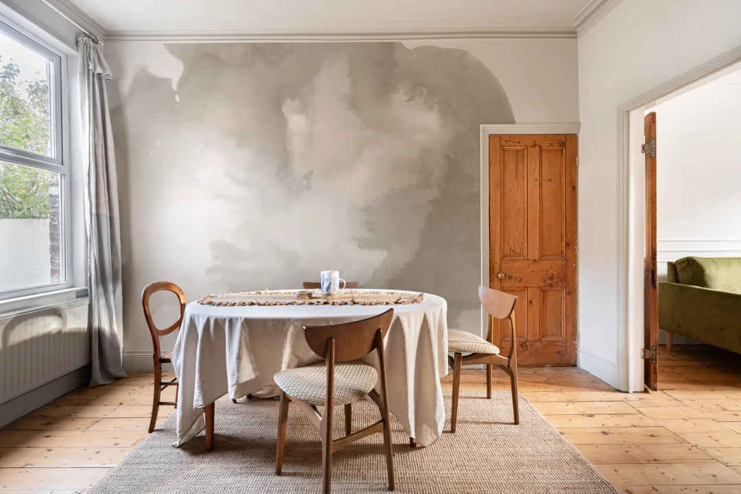 Beige molnig abstrakt akvarell mural-tapeter