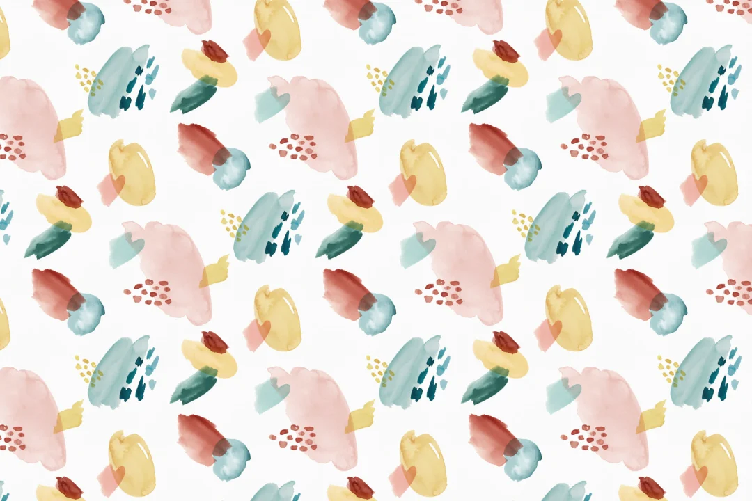 Multi-Colored Abstract Watercolor Brush Strokes Pattern Wallpaper Mural