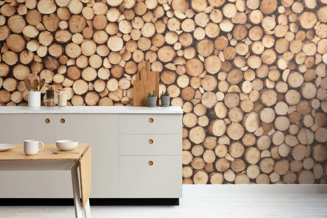Scandinavian Logs Wallpaper Mural