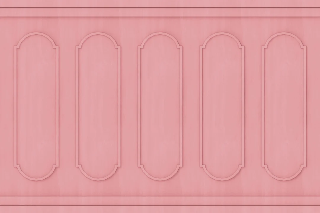 Pink Arched Georgian Wood Panel Effect Wallpaper Mural