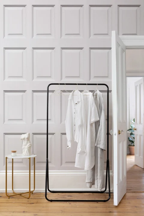 White Classic Wood Panelling Wallpaper Mural