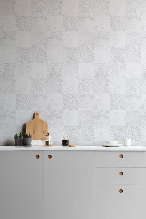 Gray Wood Grain Pattern Wallpaper