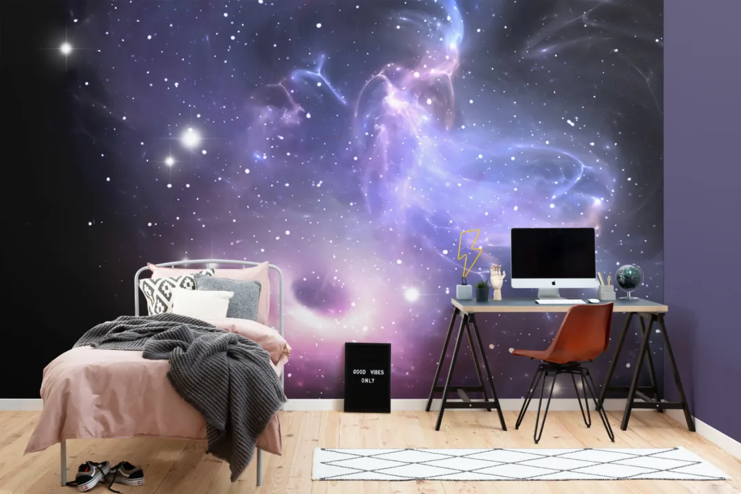 Bordo Adesivo Per Pareti Dundee Deco – Motivo Geometrico Viola Argento, 4,57 M, Autoadesivo E Lavabile