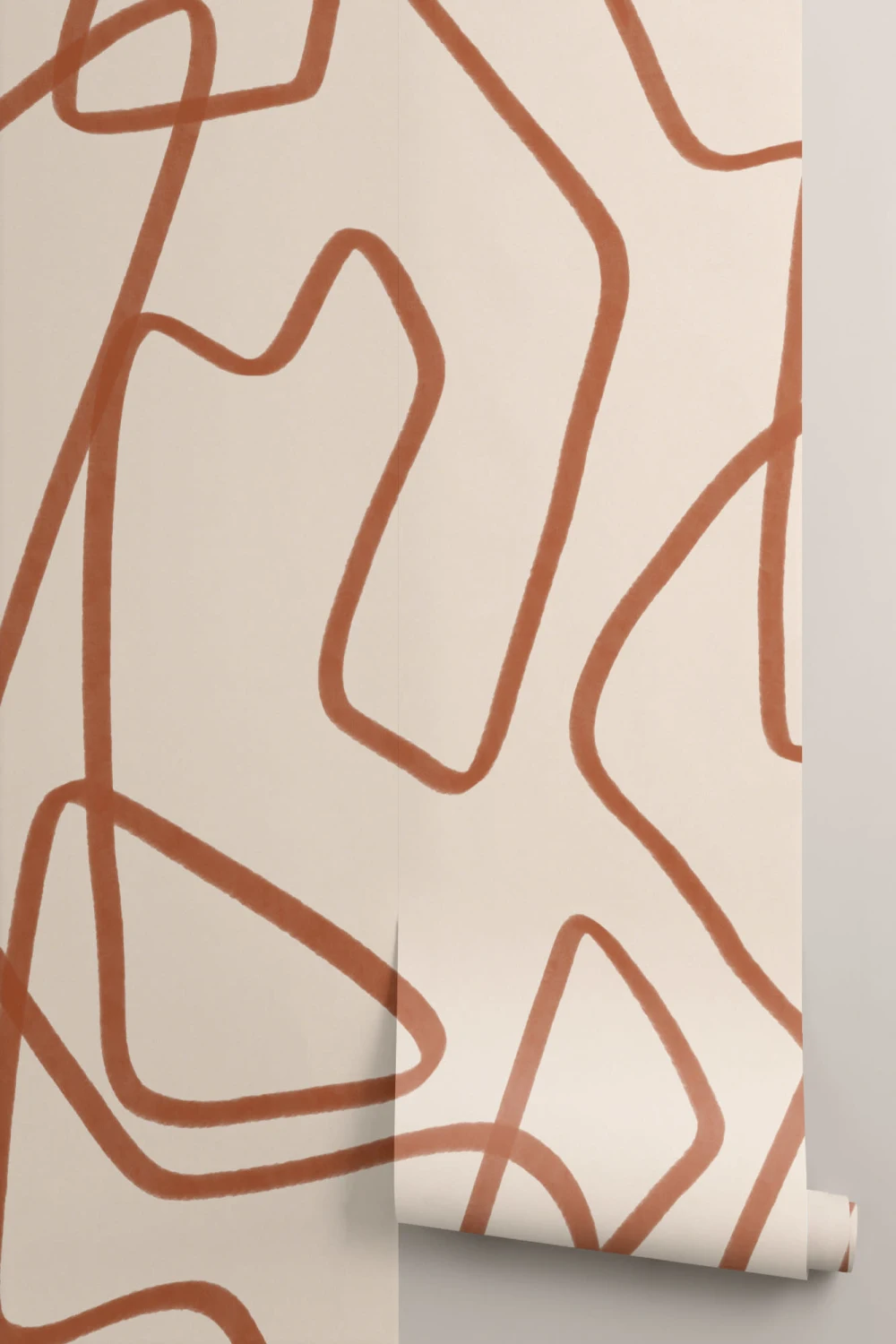 Fototapeta abstrakcyjna w kolorze terakoty i beżu Cool Doodle