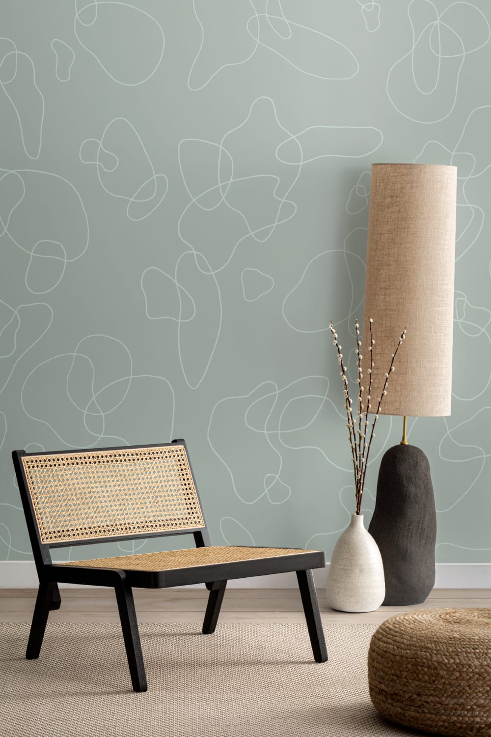 Green Doodle Background Abstract Wallpaper Mural