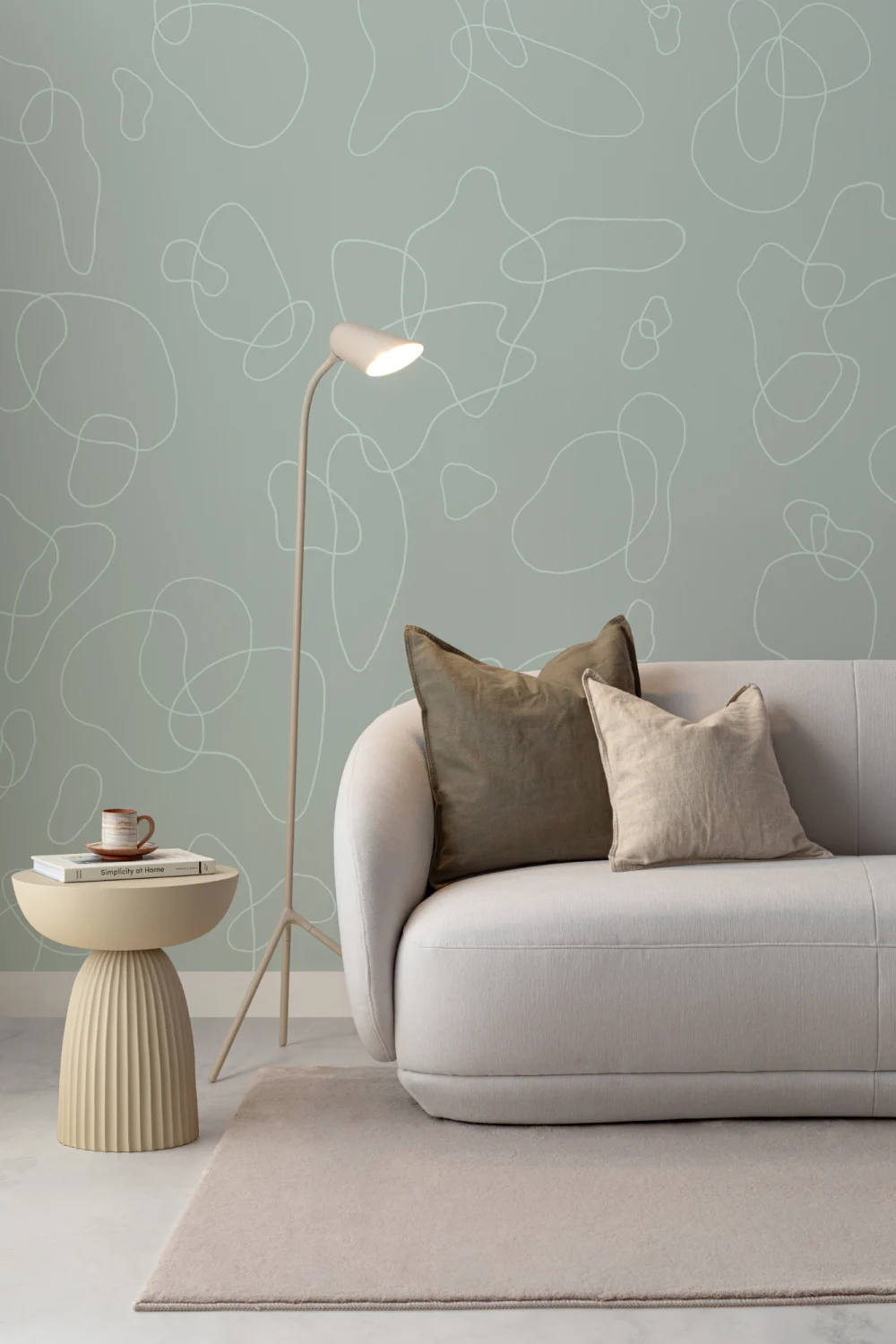 Green Doodle Background Abstract Wallpaper Mural