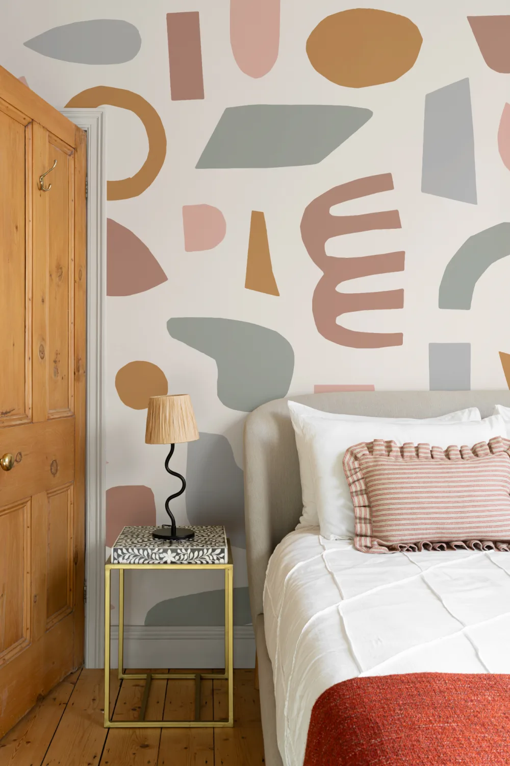 Pastel Rustic Abstract Shapes Wallpaper Mural