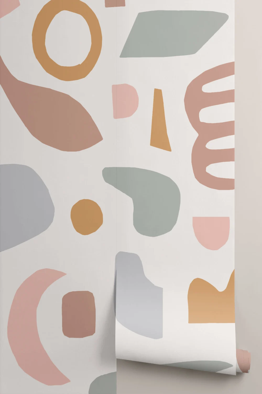 Pastel Rustic Abstract Shapes Wallpaper Mural