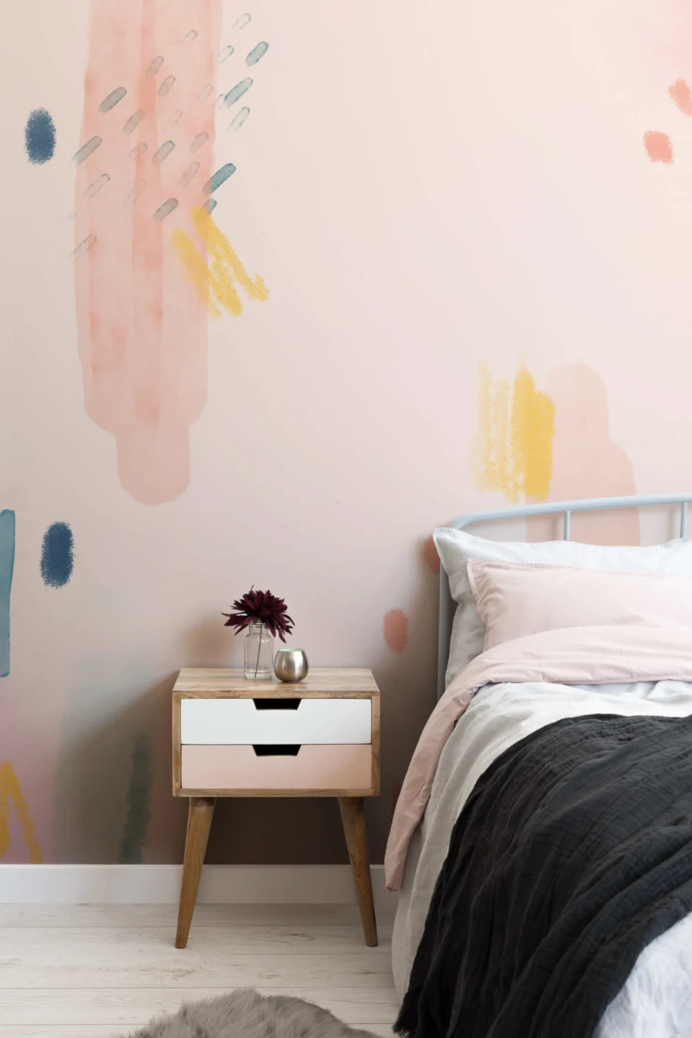 Multi-Colored Paint Brush Strokes Abstract Wallpaper Mural