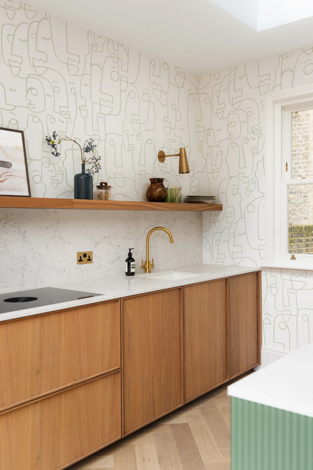 Sage Line Drawing Face Wallpaper Mural
