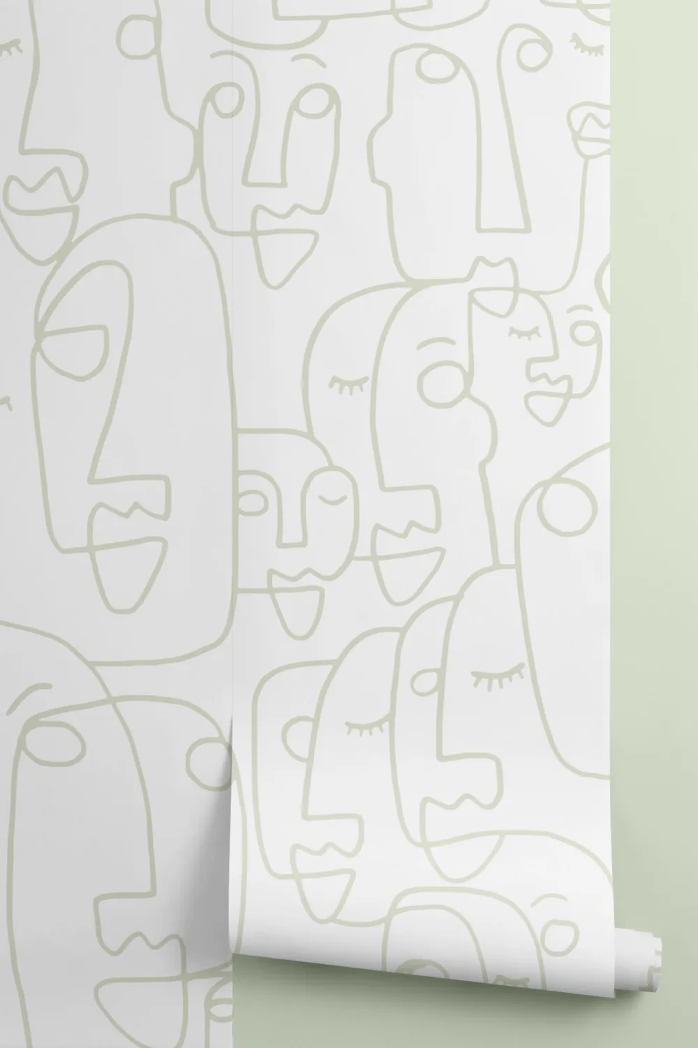 Sage Line Drawing Face Wallpaper Mural