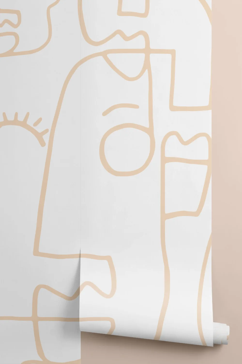 Nude Large Line Drawing Face Wallpaper Mural
