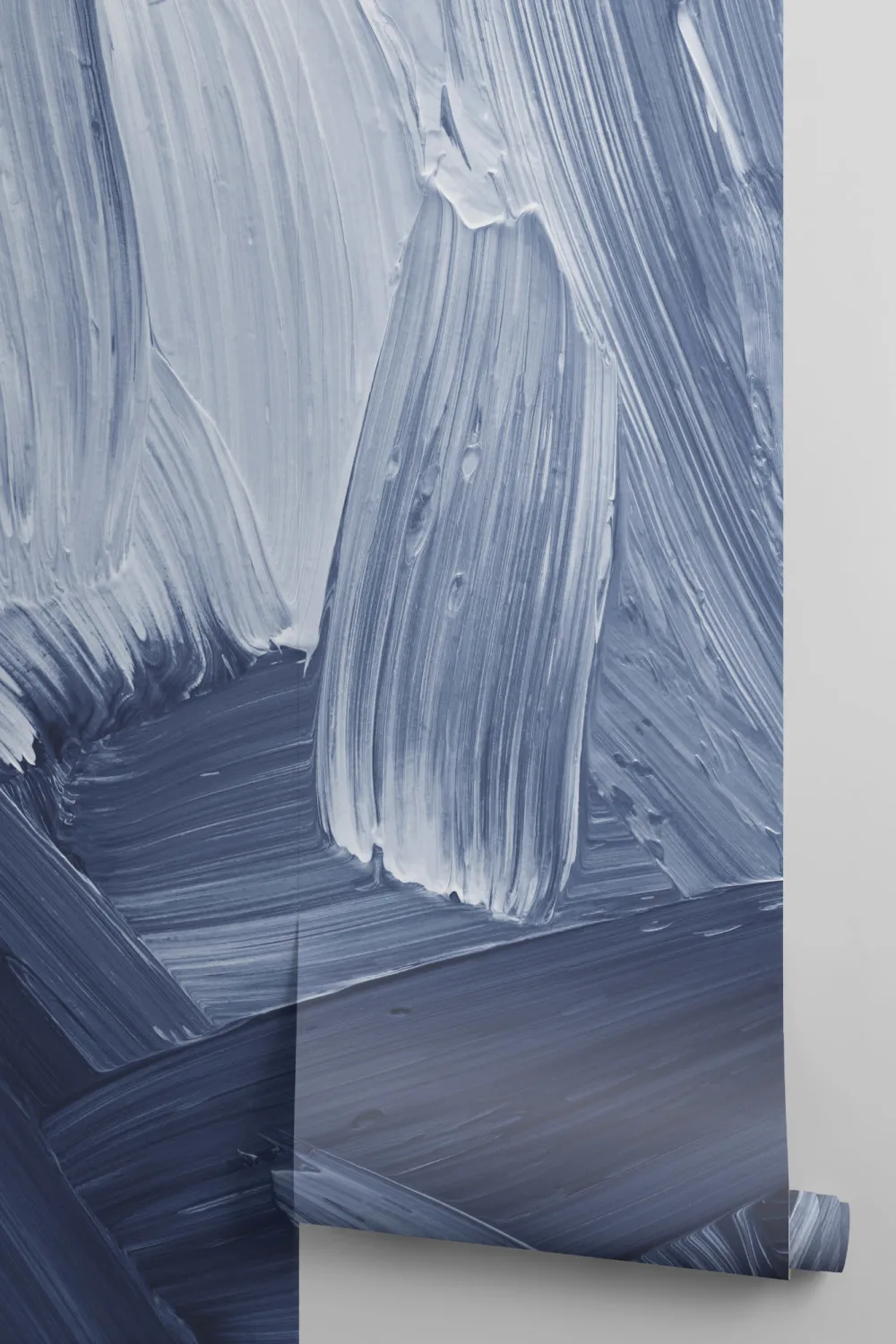 Mural de papel de parede com efeito de pincel de tinta mista azul