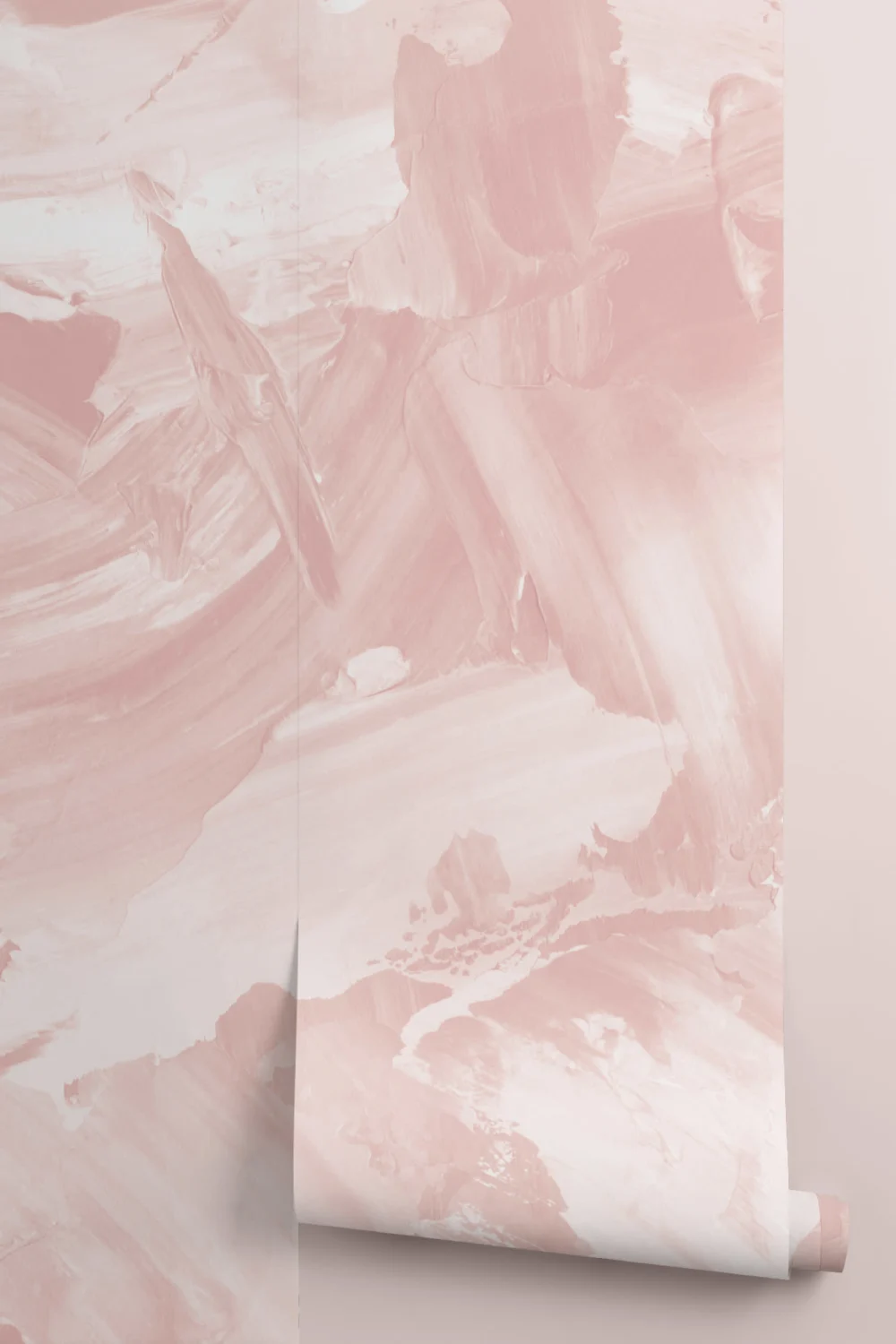 Rose Beige Abstract Paint Stroke Wallpaper Mural