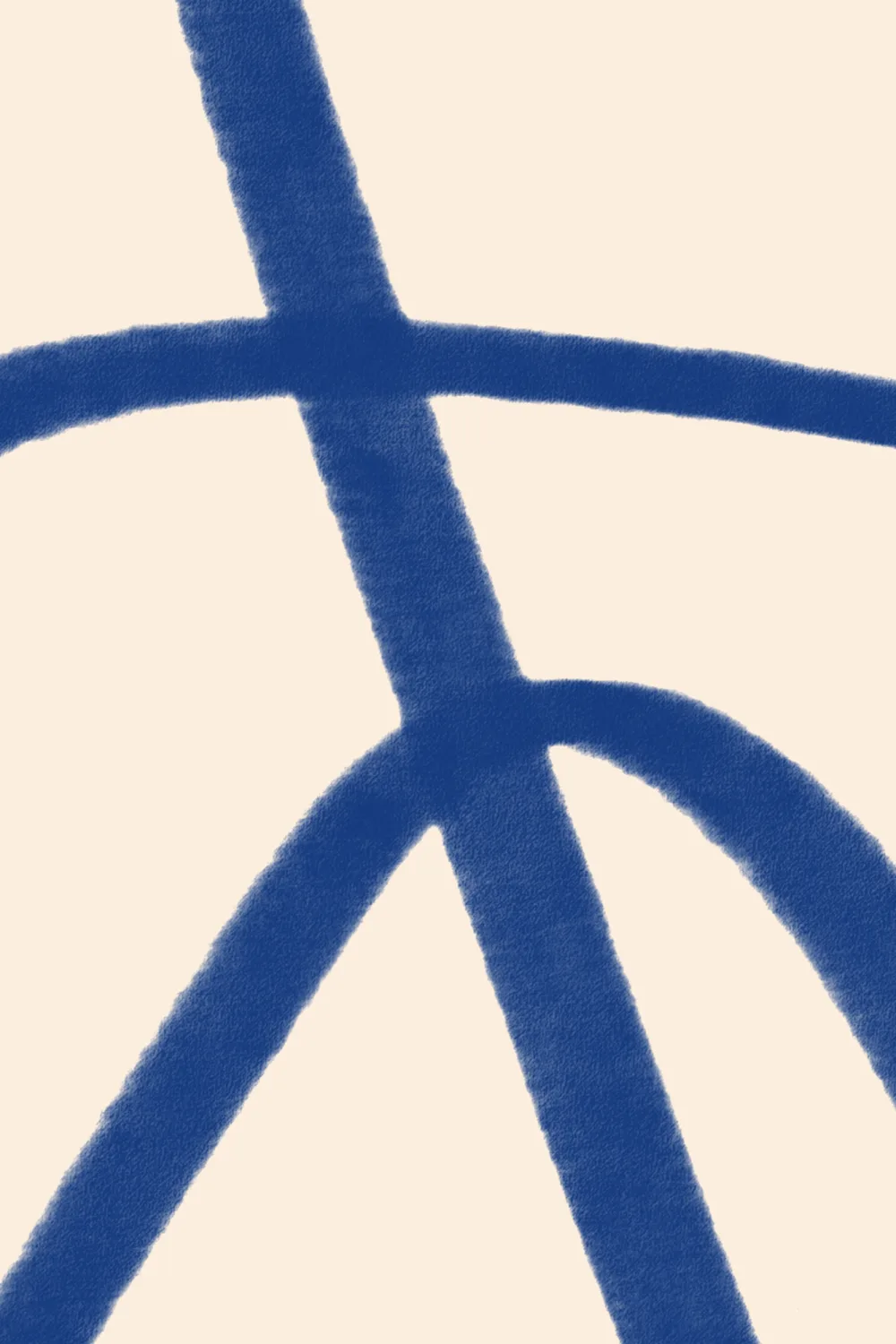 Abstracto dibujado a mano garabatos Mural de papel pintado en azul sobre fondo beige