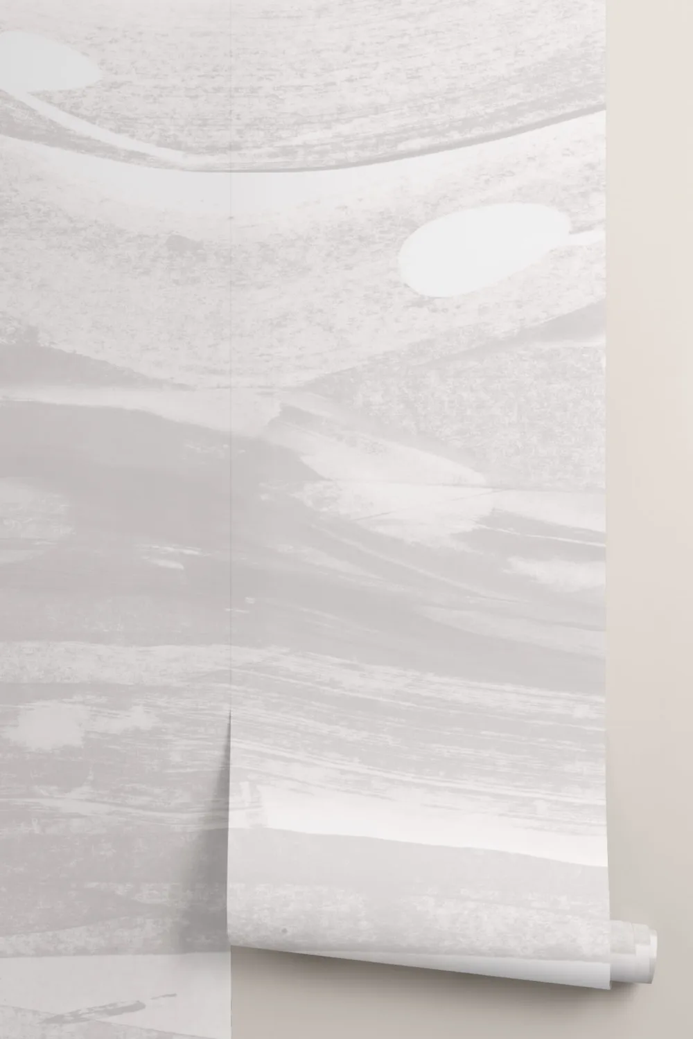 Gray Abstract Paint Brushstroke Waves Wallpaper Mural