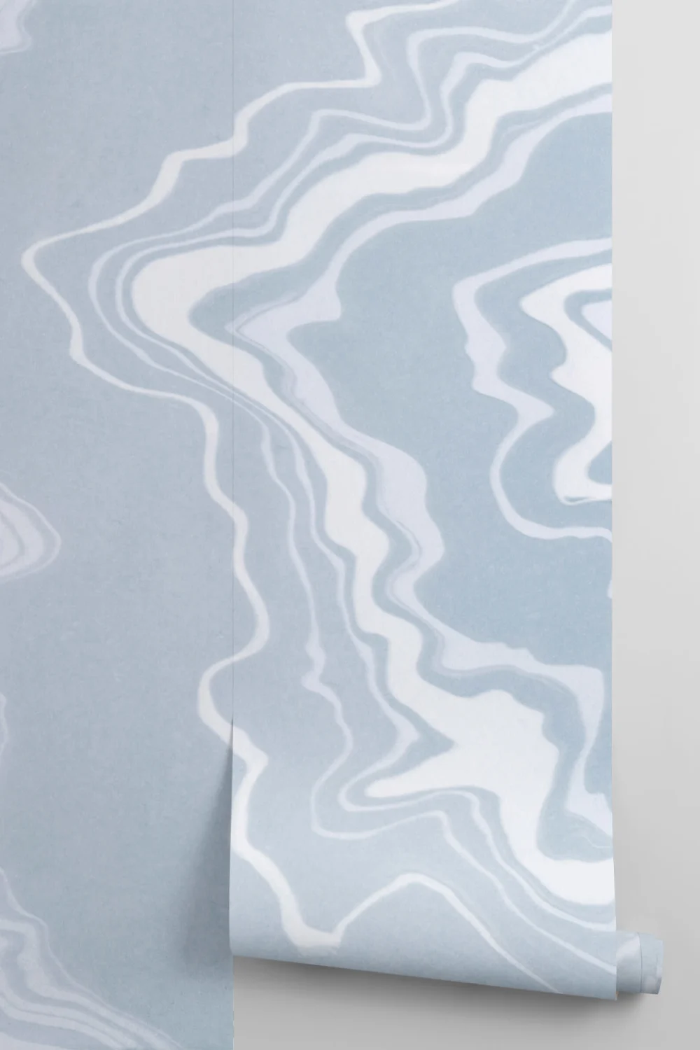 Blue Japanese Marbled Art Suminagashi Wallpaper Mural