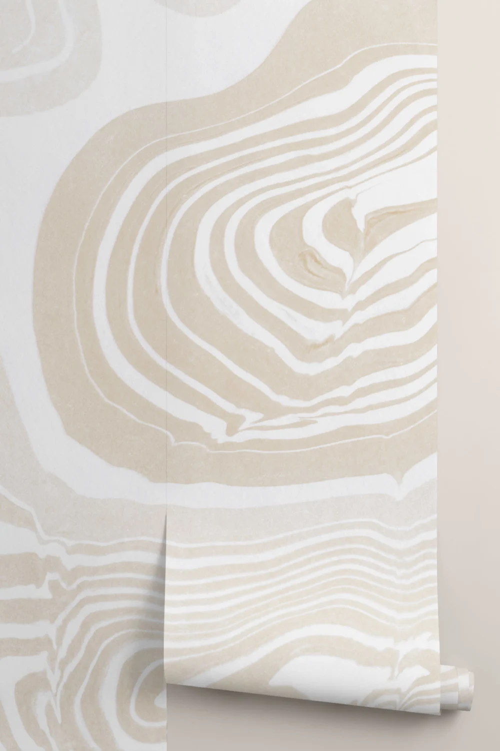Mural de papel de parede japonês Marbled Art Beige Suminagashi