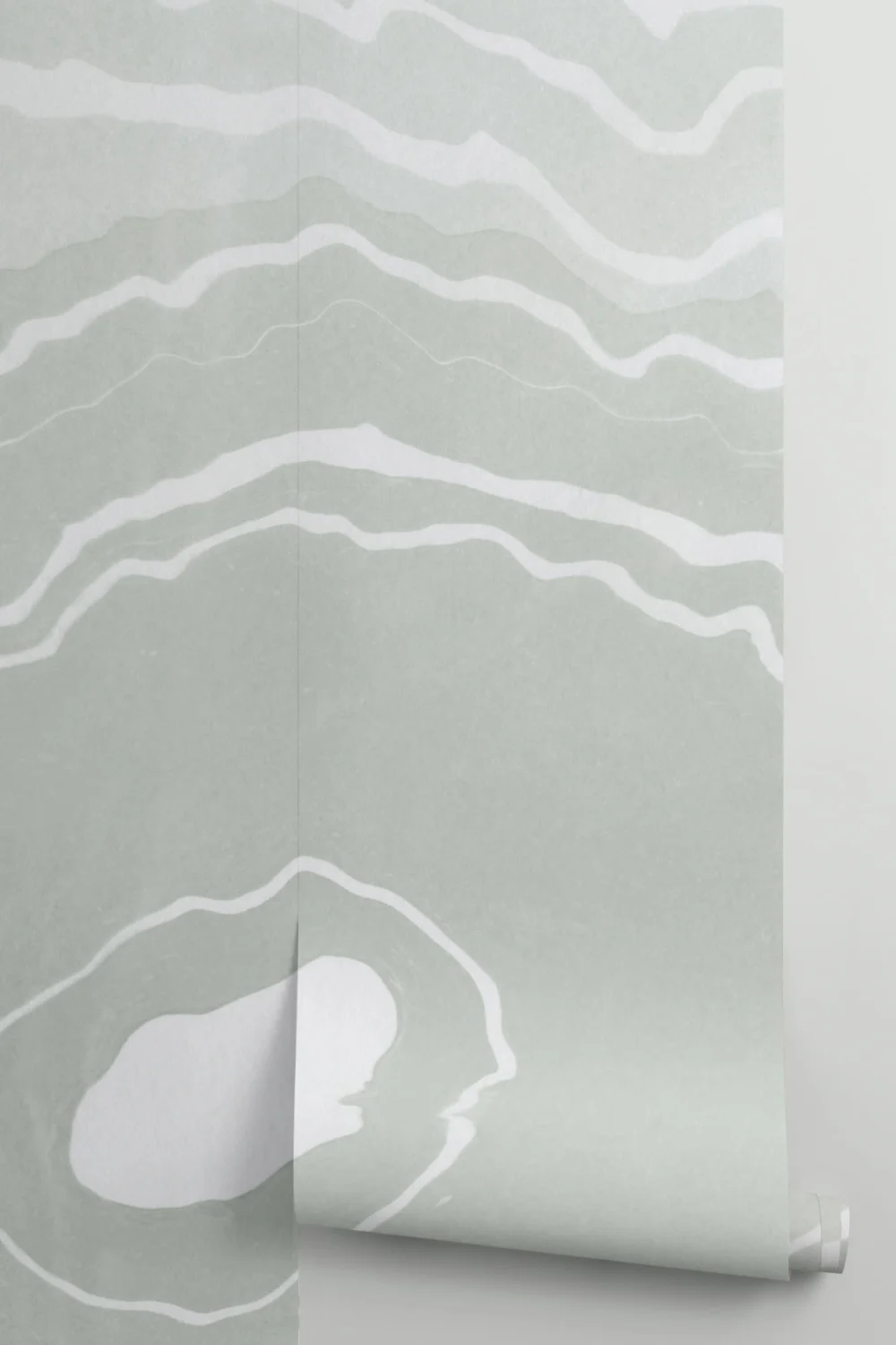 Green Japanese Marbled Art Suminagashi Wallpaper Mural