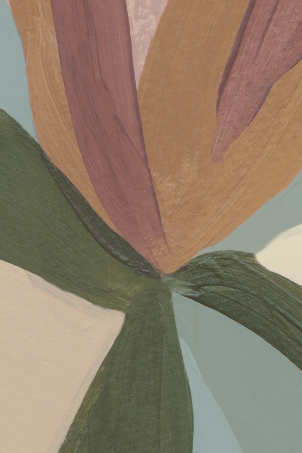 Veelkleurige moderne botanische bloemen natuur muurschildering
