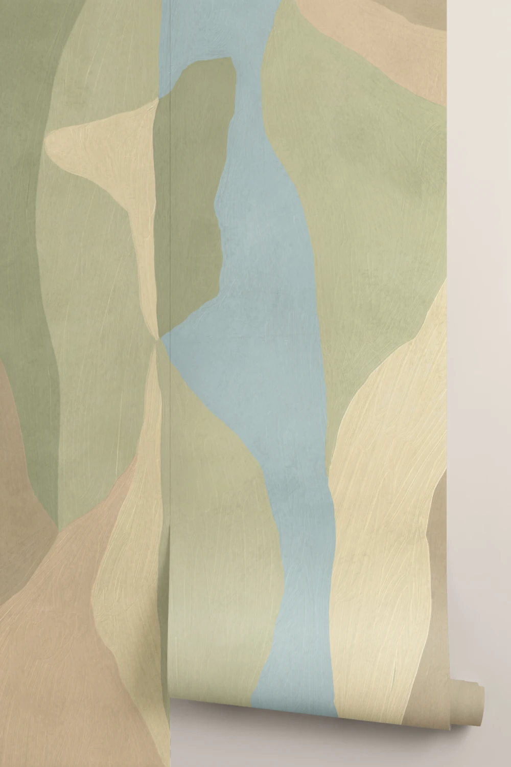 Green Abstract Modern Wall Mural With Calming Earthy Tones