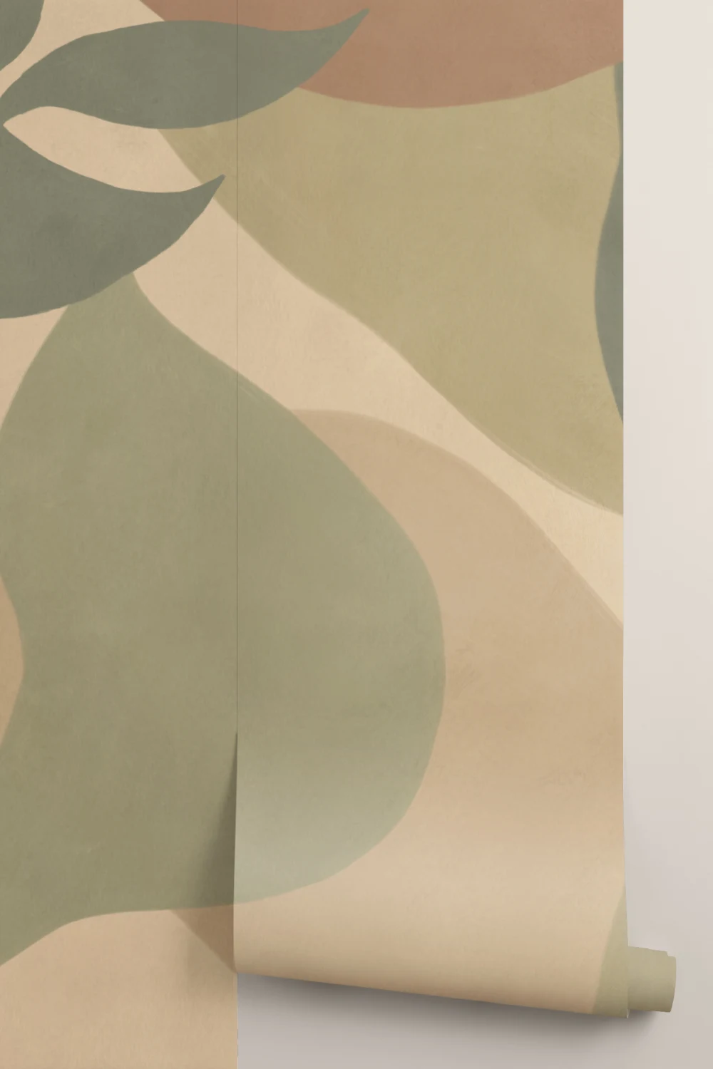 Varm abstrakt botanisk flerfarget blad fototapet