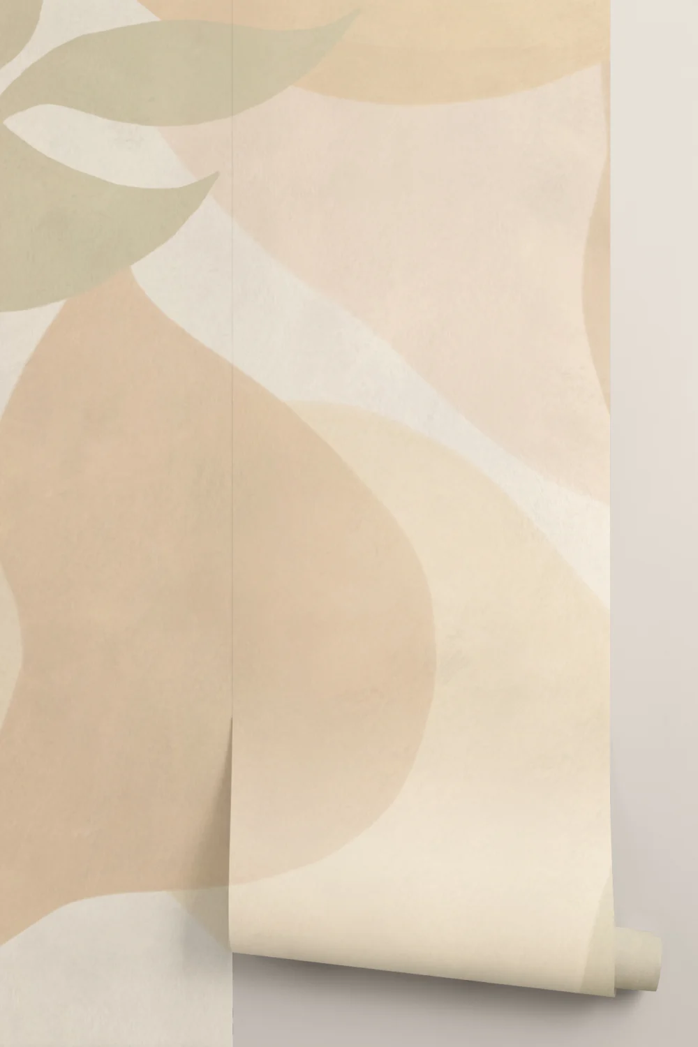 Neutrale Tulum abstracte stijl muurschildering voor een kalme sfeer