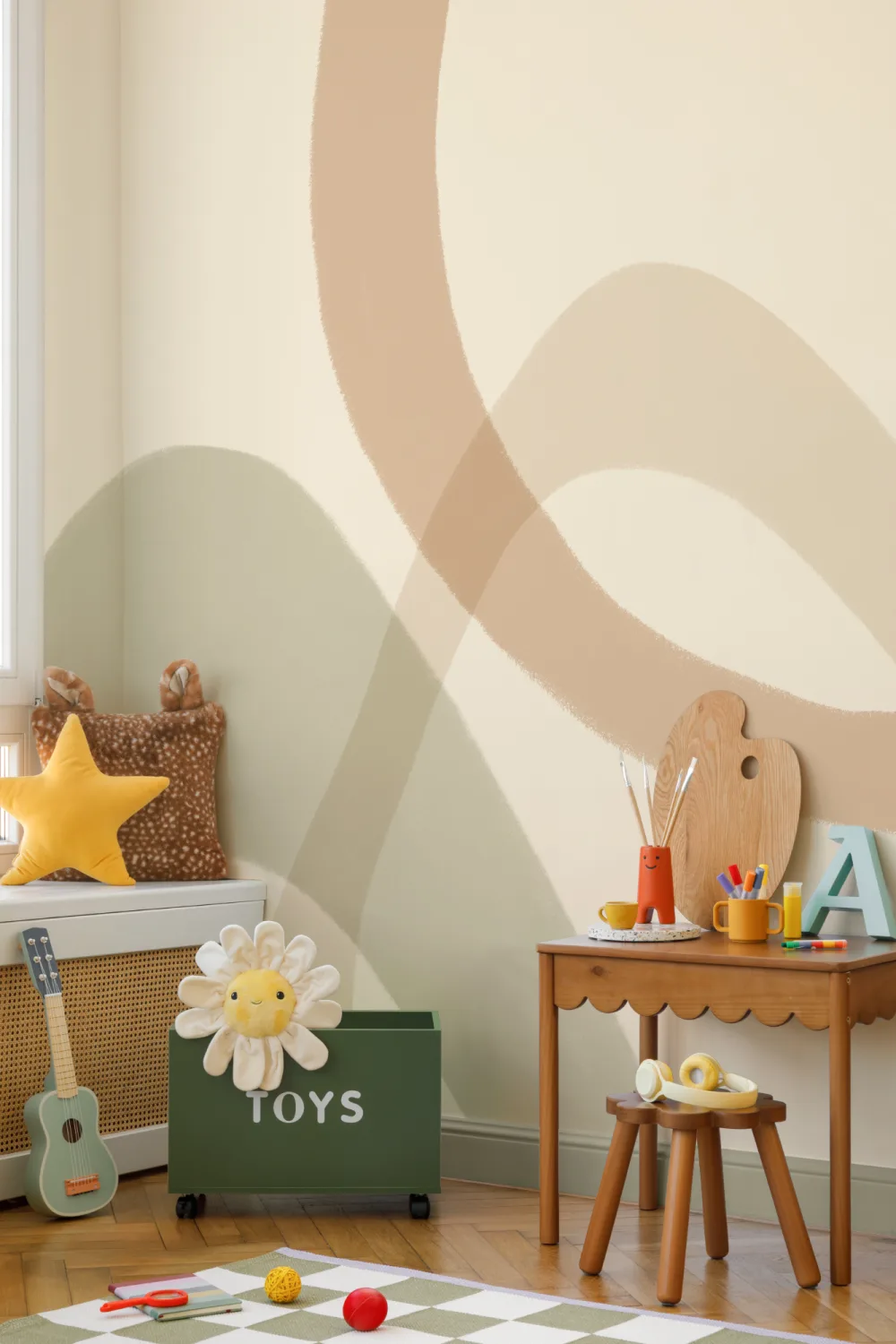 Beige Abstract Contemporary Warm Vibe Mural