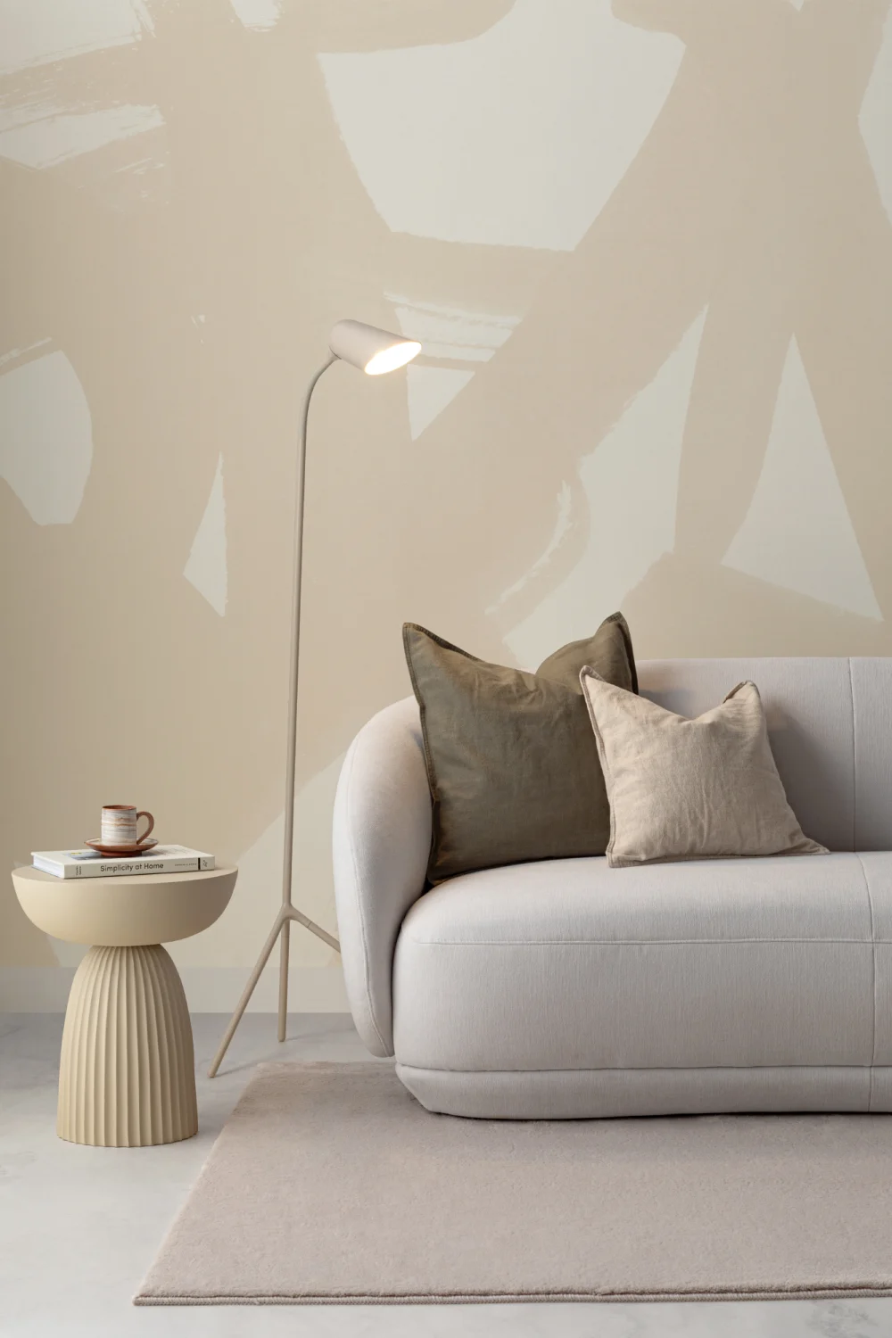 Beige japansk kalligrafi tapet vægmaleri