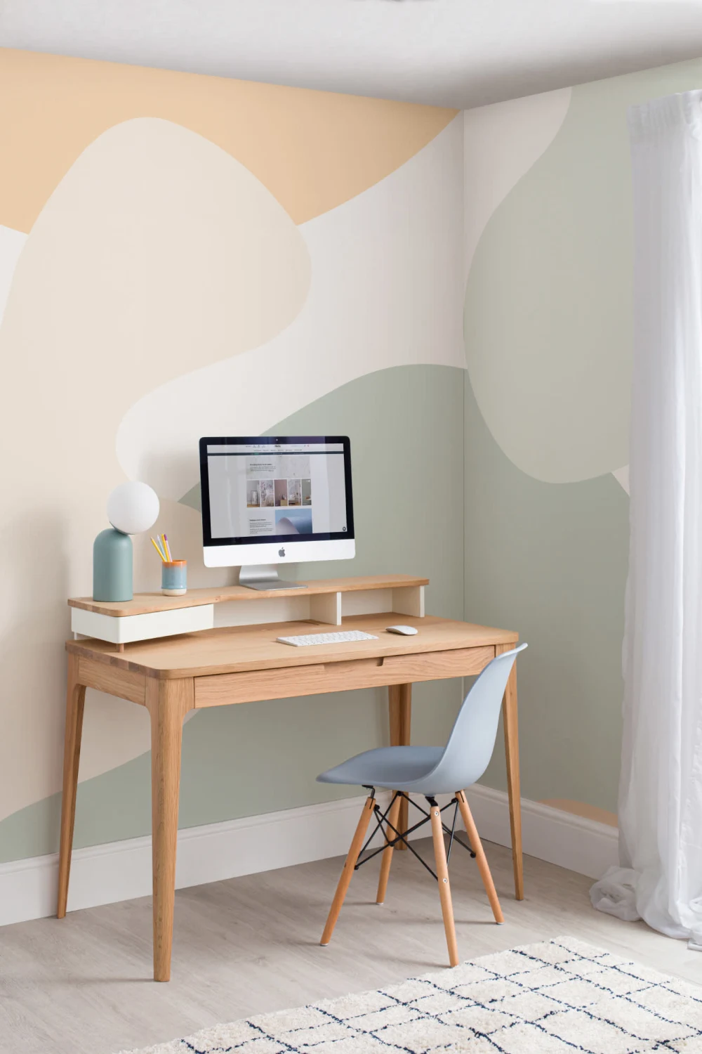 Panoramique abstrait formes XXL en pastel