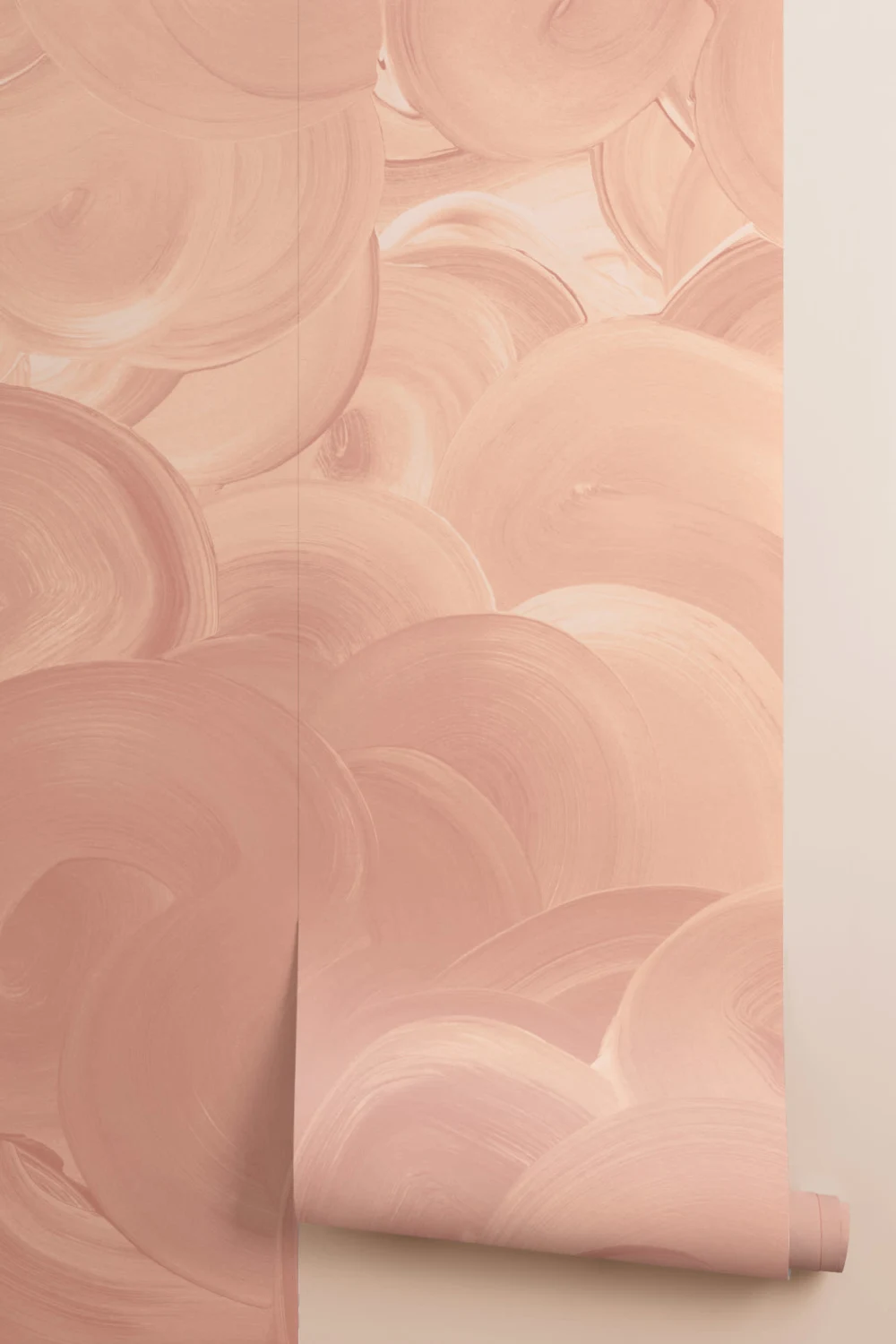 Papel Pintado Pinceladas de Remolino Naranja