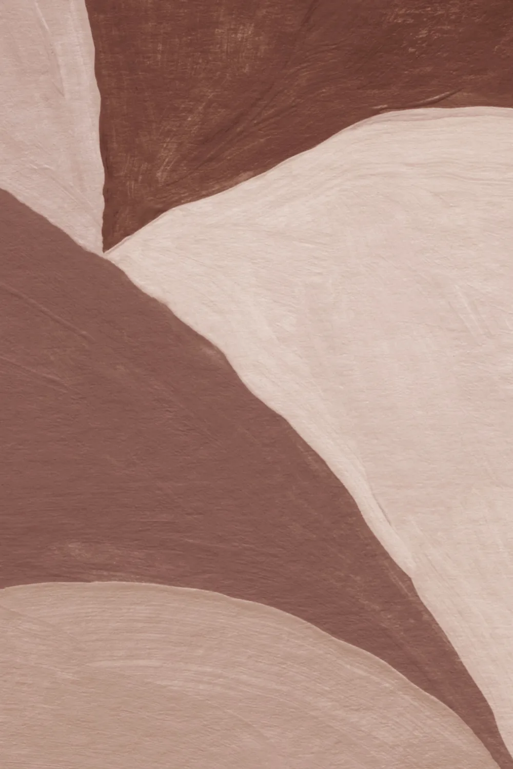 Peinture murale abstraite de feuilles en terre cuite