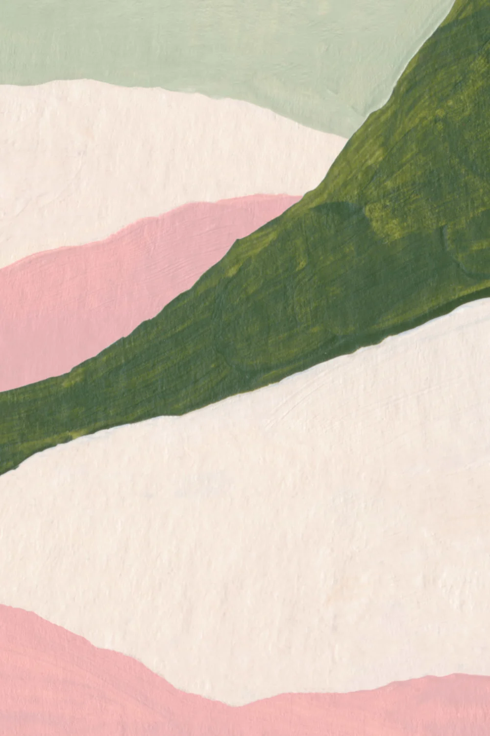 Groene abstracte berg muurschildering