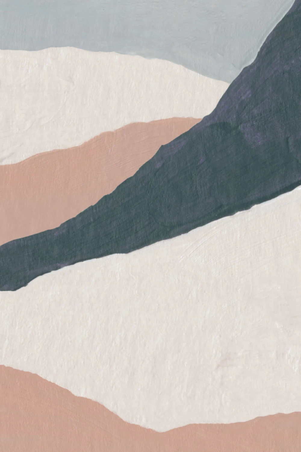 Perzik Abstract Berg Muurschildering